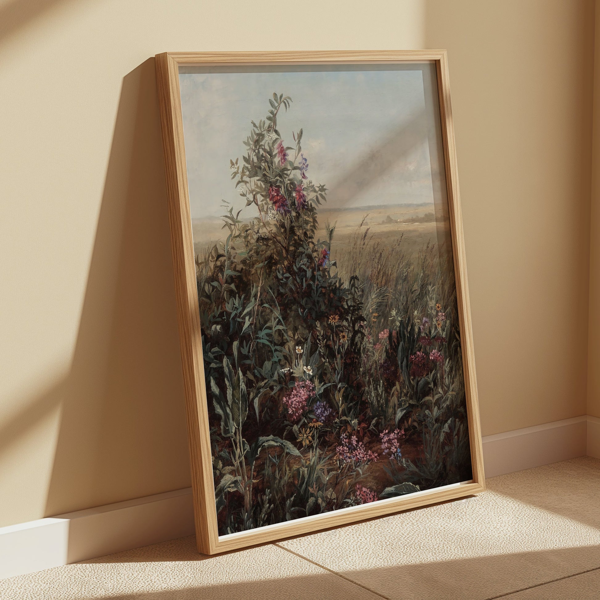 Premium Poster of Wild Meadow with Blooming Flowers Art Posters