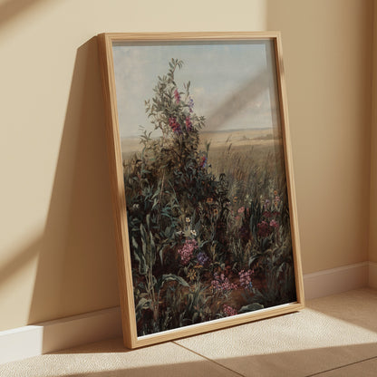 Premium Poster of Wild Meadow with Blooming Flowers Art Posters