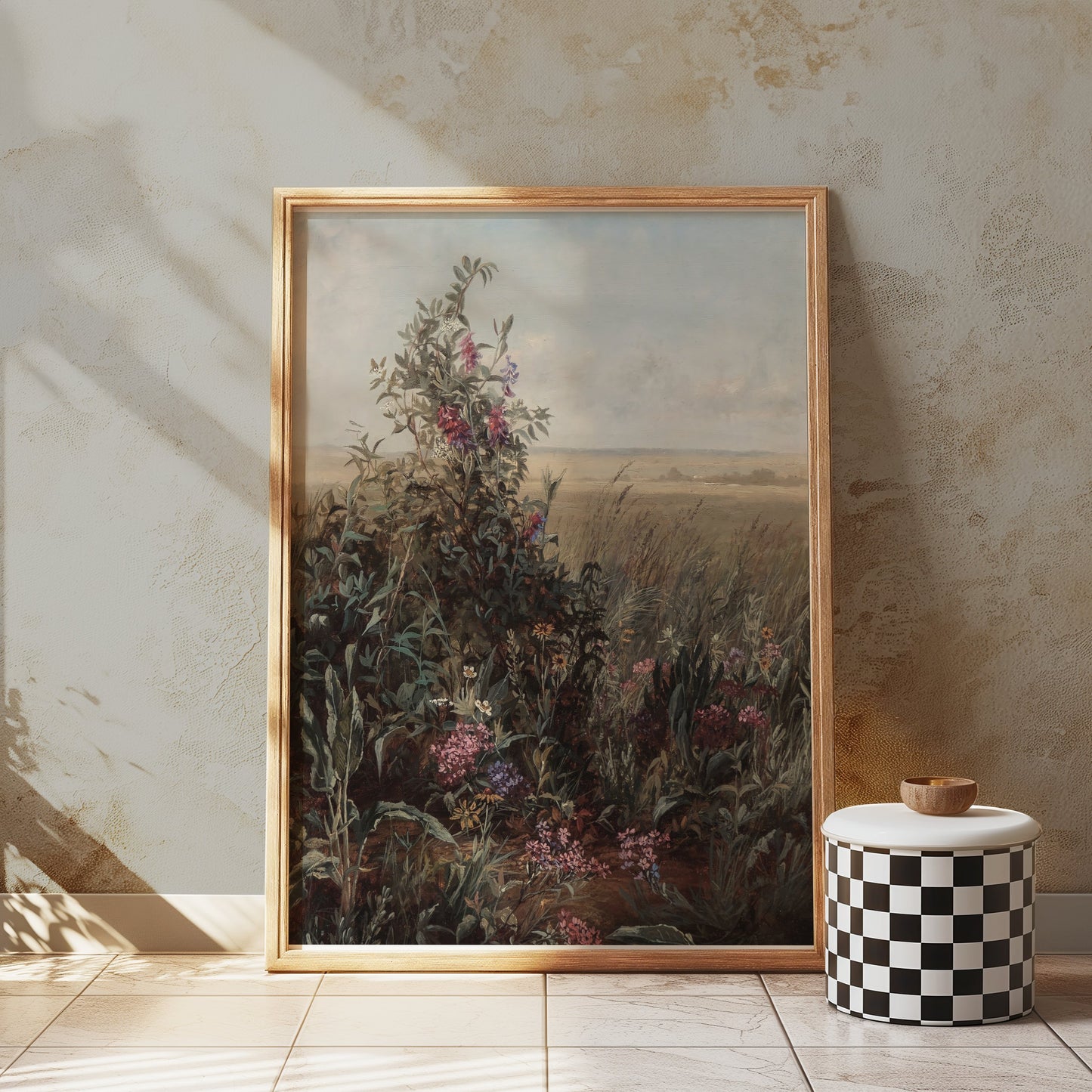 Premium Poster of Wild Meadow with Blooming Flowers Art Posters