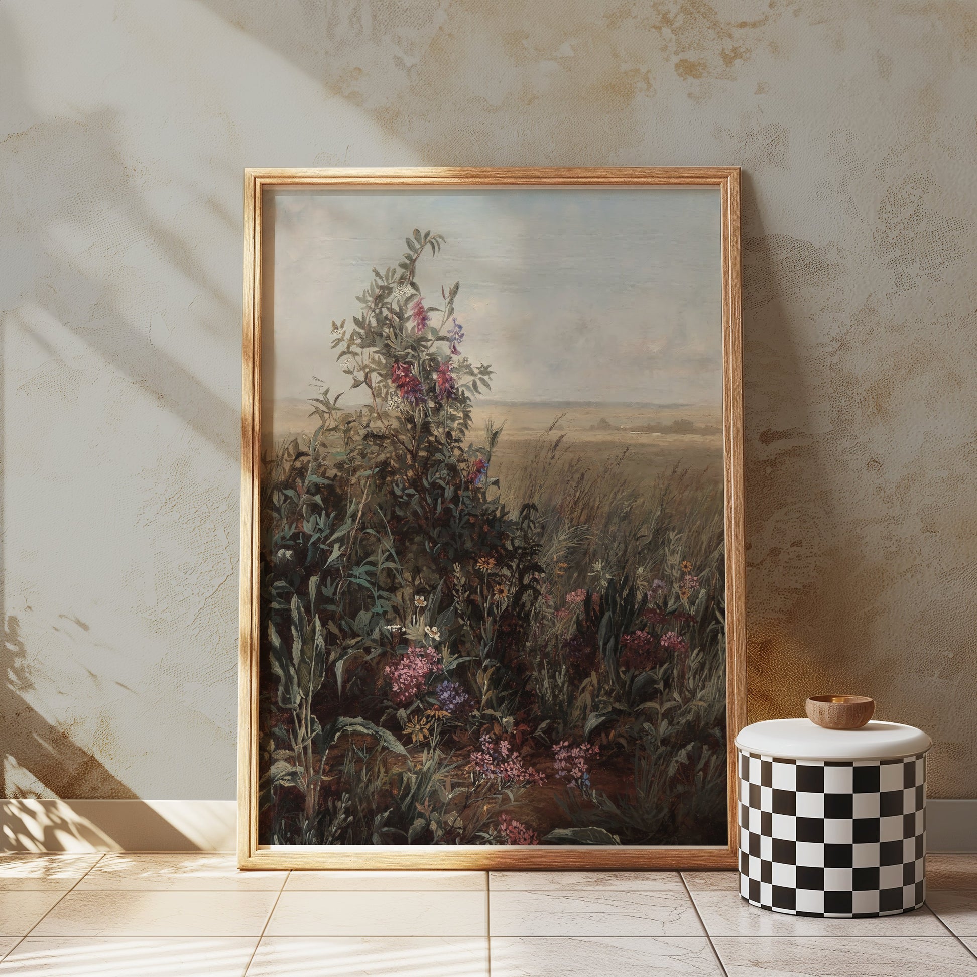 Premium Poster of Wild Meadow with Blooming Flowers Art Posters