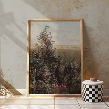 Premium Poster of Wild Meadow with Blooming Flowers Art Posters