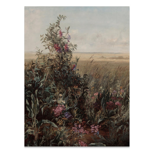 Premium Poster of Wild Meadow with Blooming Flowers Art Posters