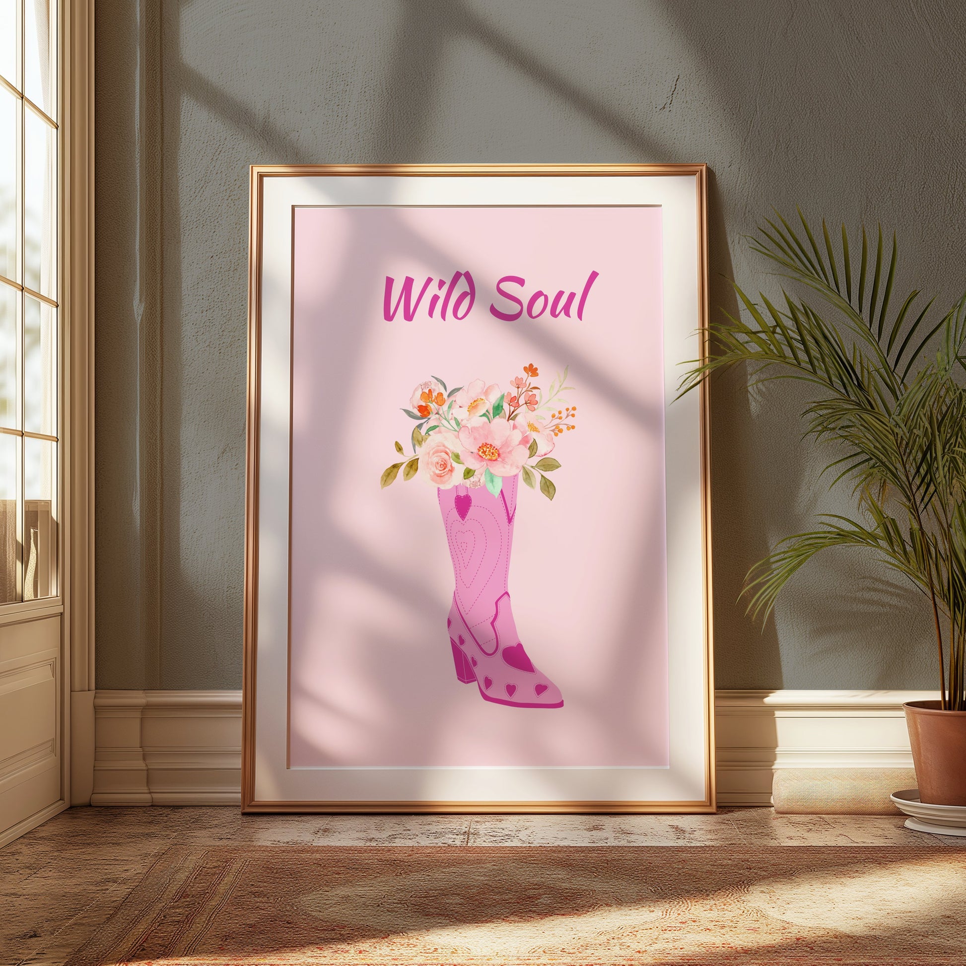 Premium Poster of Wild Soul Blossoming Cowboy Boot With Flowers Posters