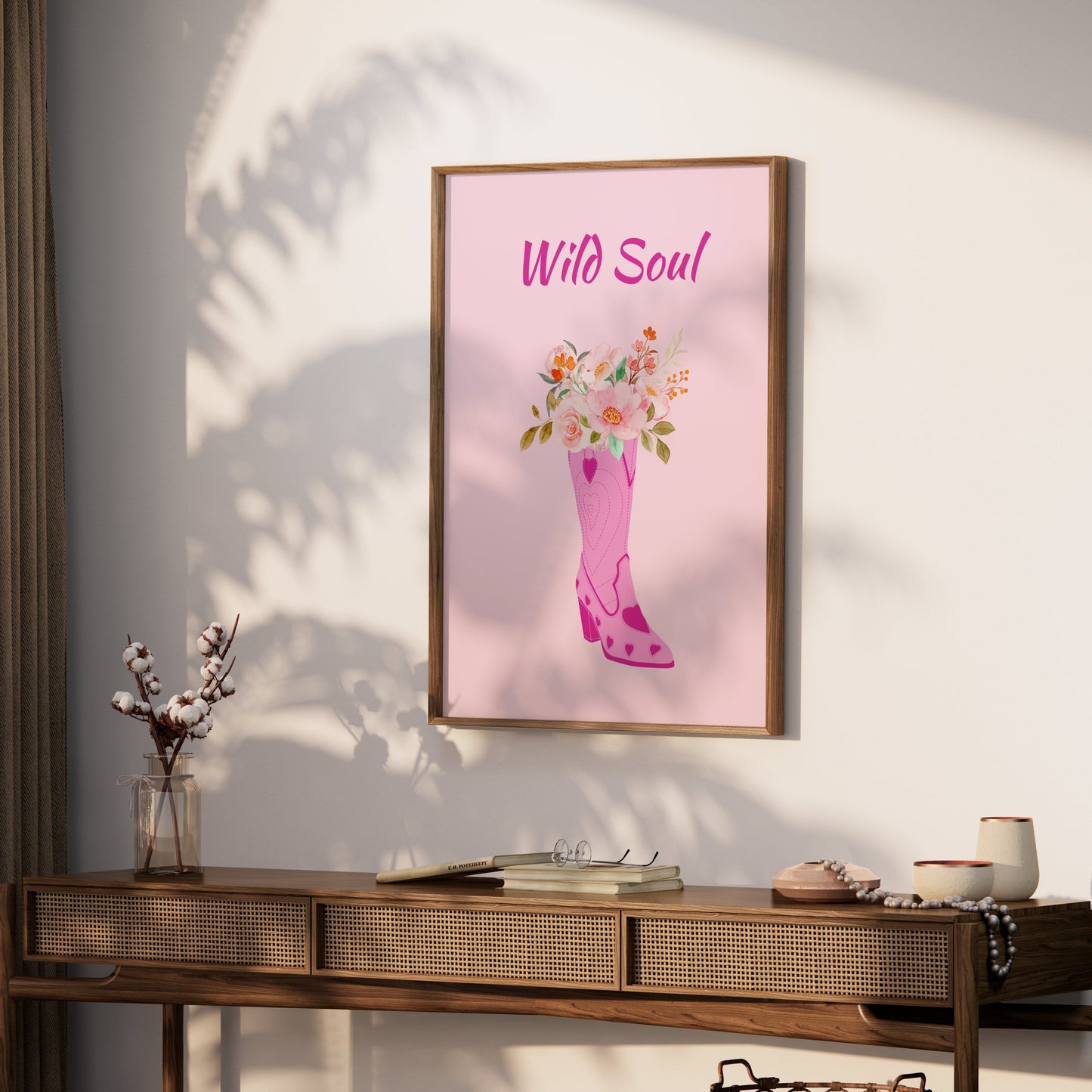 Premium Poster of Wild Soul Blossoming Cowboy Boot With Flowers Posters