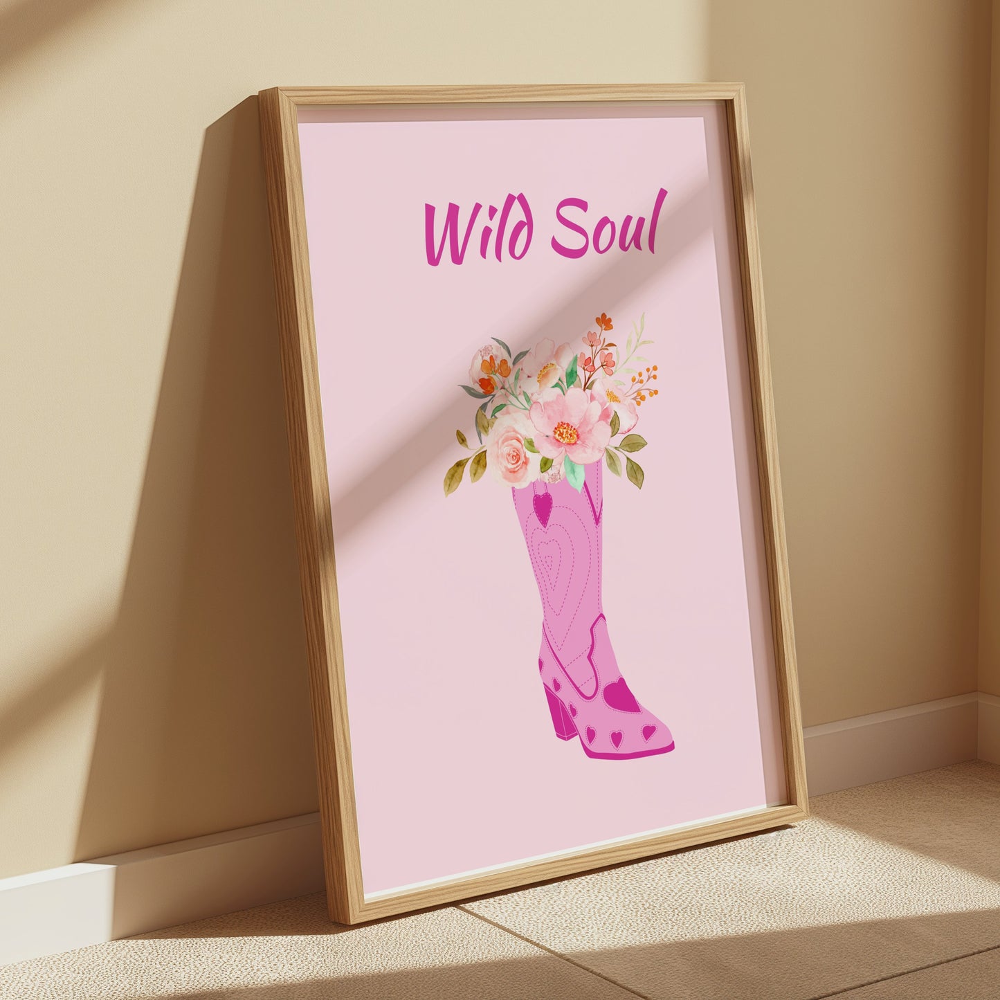 Premium Poster of Wild Soul Blossoming Cowboy Boot With Flowers Posters