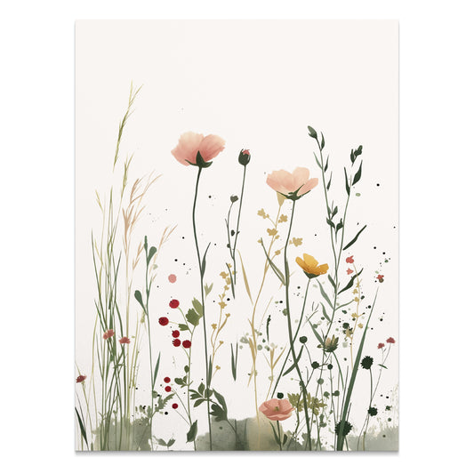 Premium Poster of Wildflower Meadow Art Print Floral Botanicals Posters