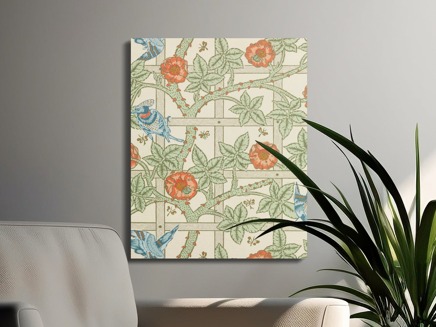 Premium Poster of William Morris Artistic Garden Birds Pattern Canvas Wraps