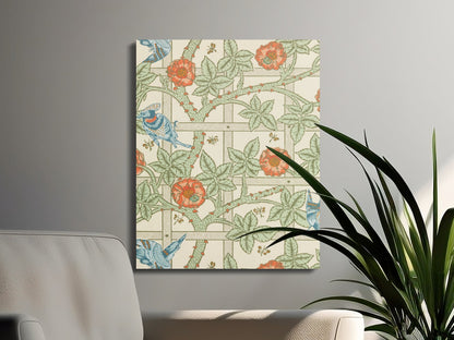 Premium Poster of William Morris Artistic Garden Birds Pattern Canvas Wraps