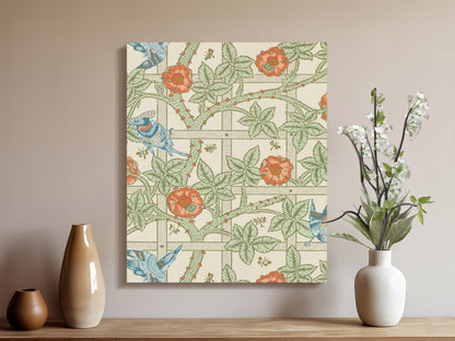 Premium Poster of William Morris Artistic Garden Birds Pattern Canvas Wraps