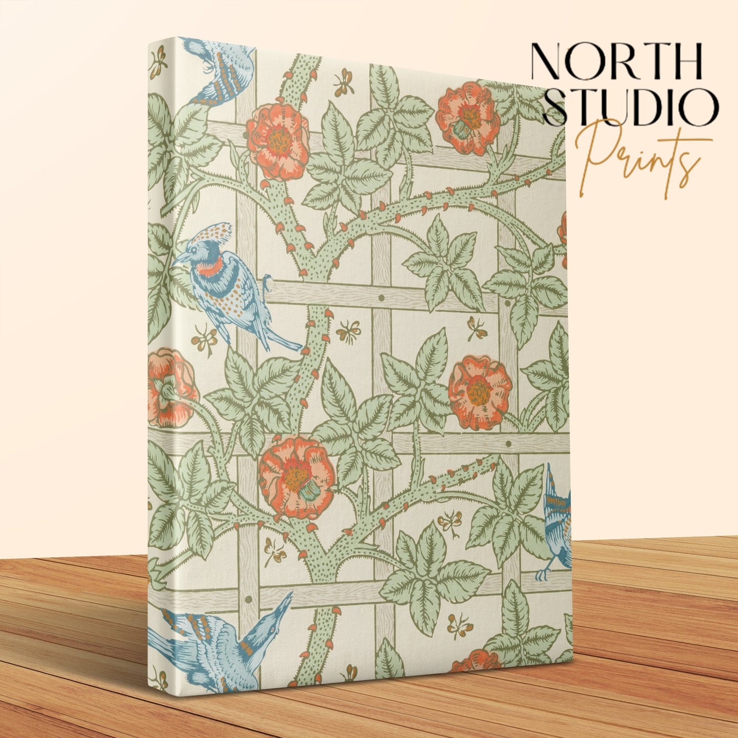 Premium Poster of William Morris Artistic Garden Birds Pattern Canvas Wraps