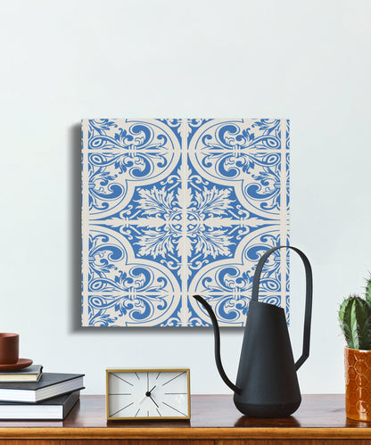 Premium Poster of William Morris Blue White Classic Pattern Canvas Wraps