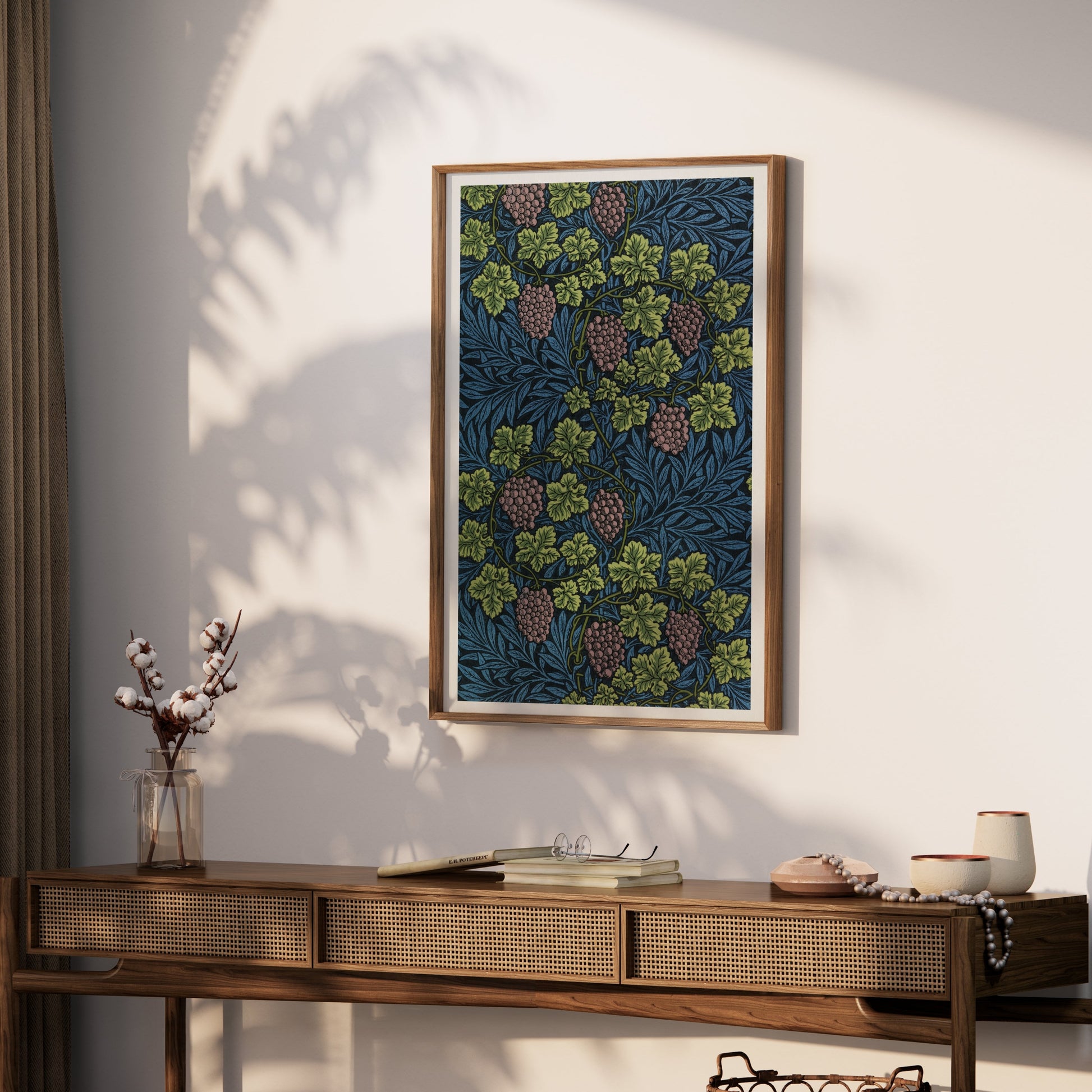 Premium Poster of William Morris Blue and Green Grapes Art Print Posters