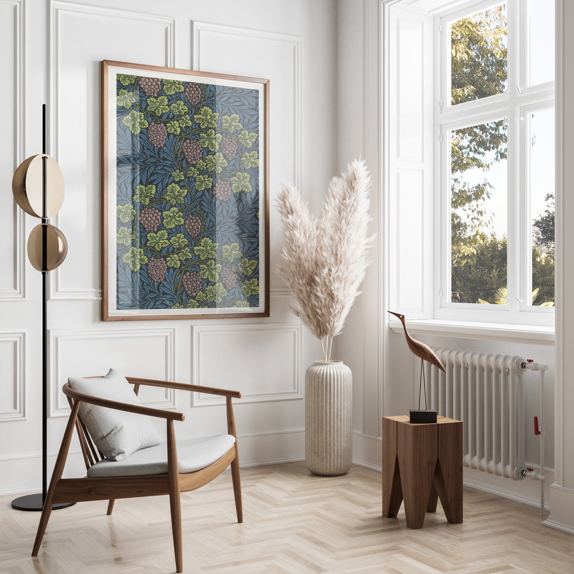 Premium Poster of William Morris Blue and Green Grapes Art Print Posters