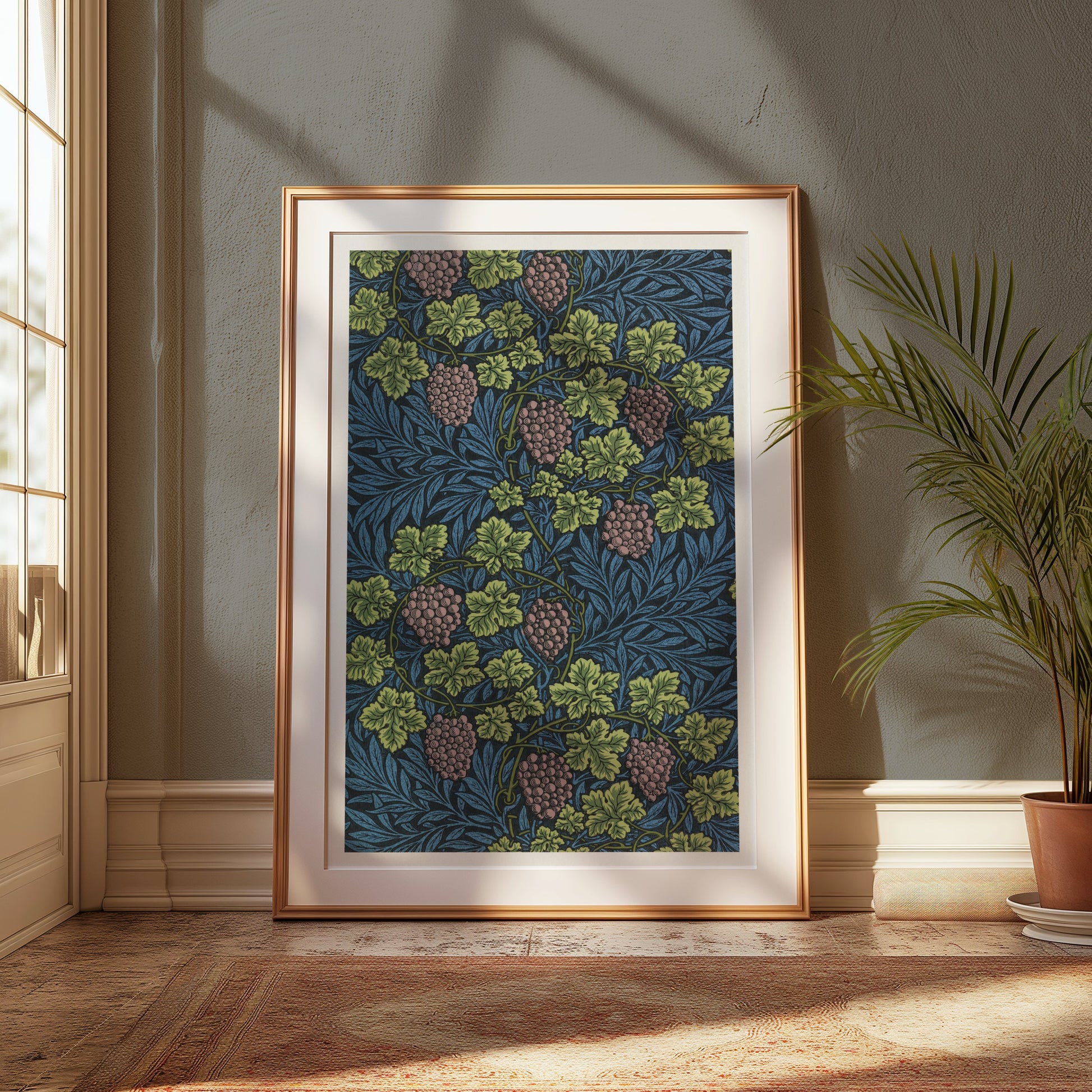 Premium Poster of William Morris Blue and Green Grapes Art Print Posters