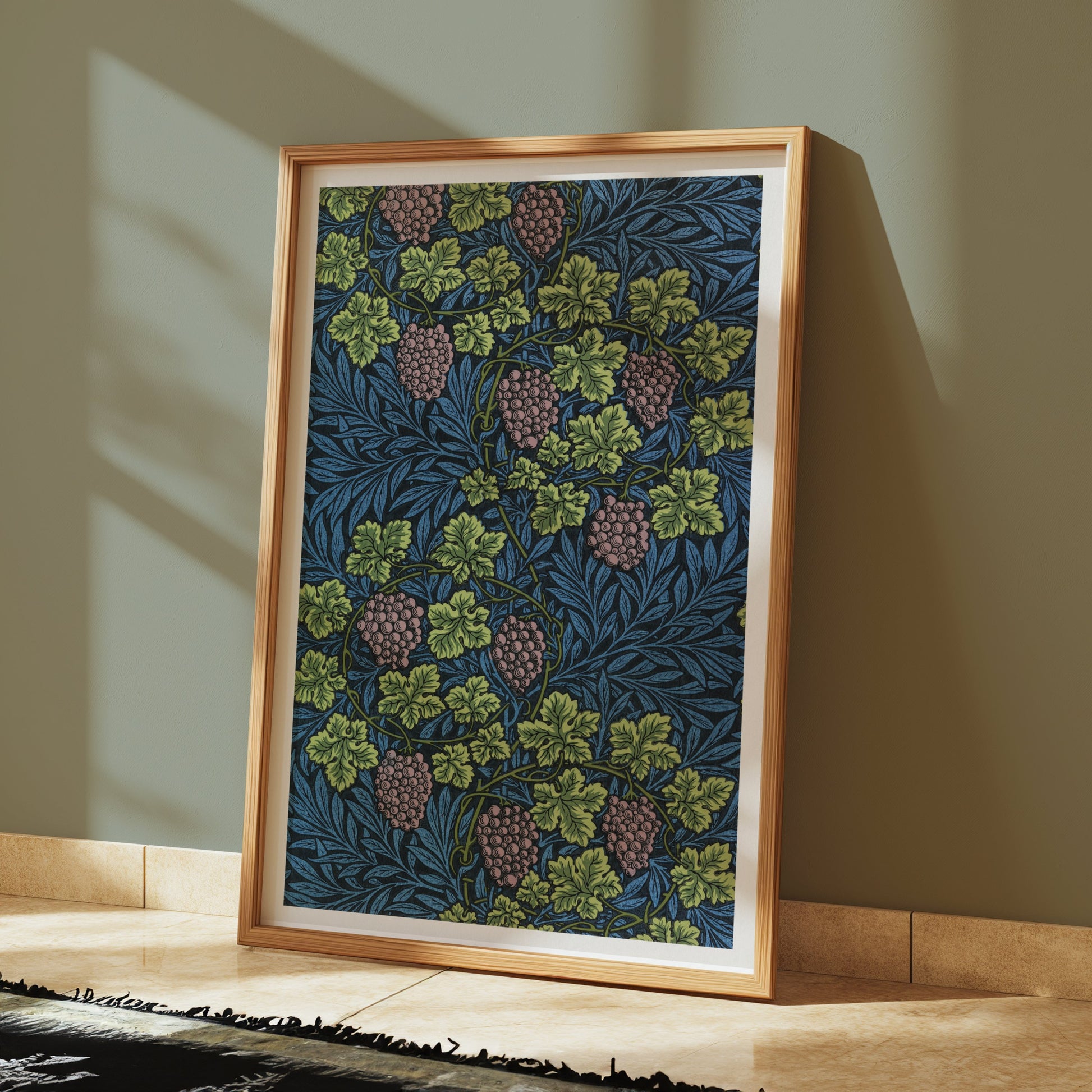 Premium Poster of William Morris Blue and Green Grapes Art Print Posters