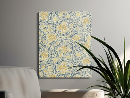 Premium Poster of William Morris Blue and Yellow Vines Canvas Wraps