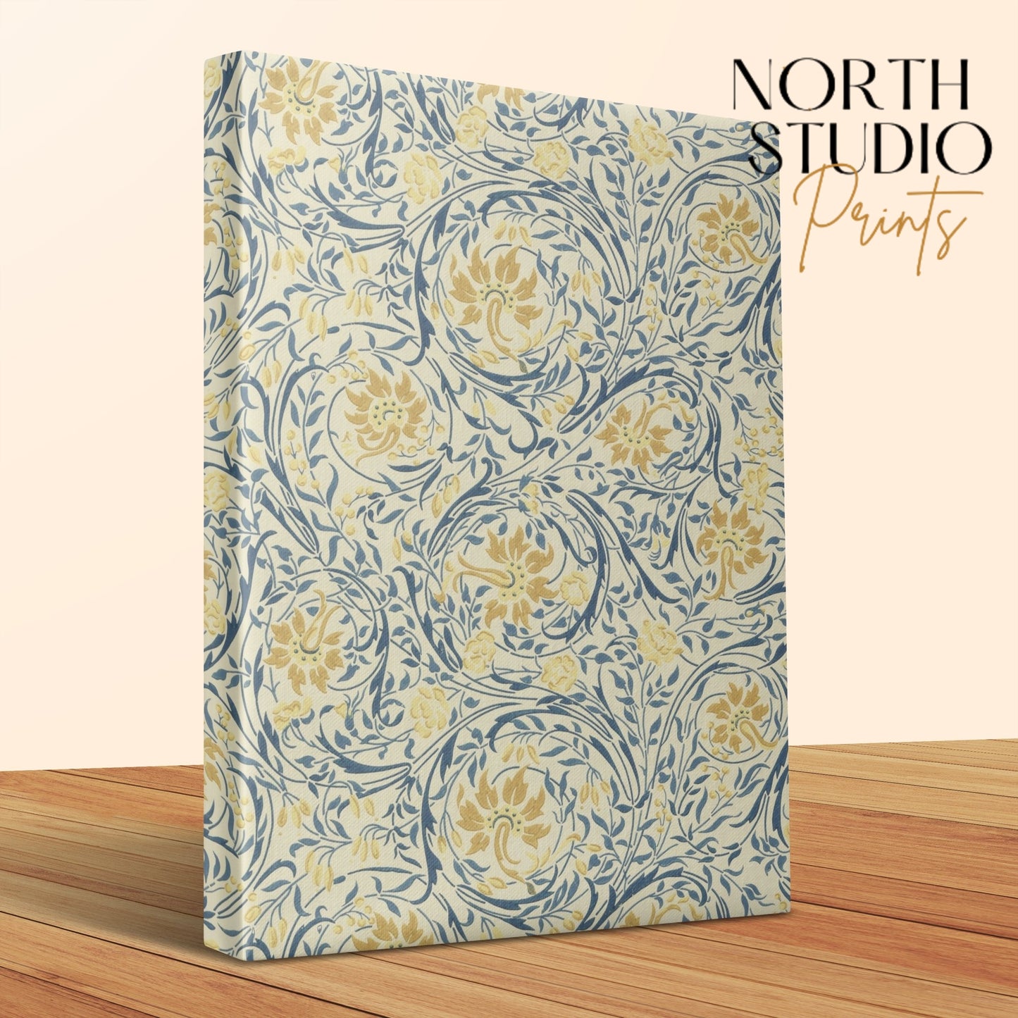 Premium Poster of William Morris Blue and Yellow Vines Canvas Wraps