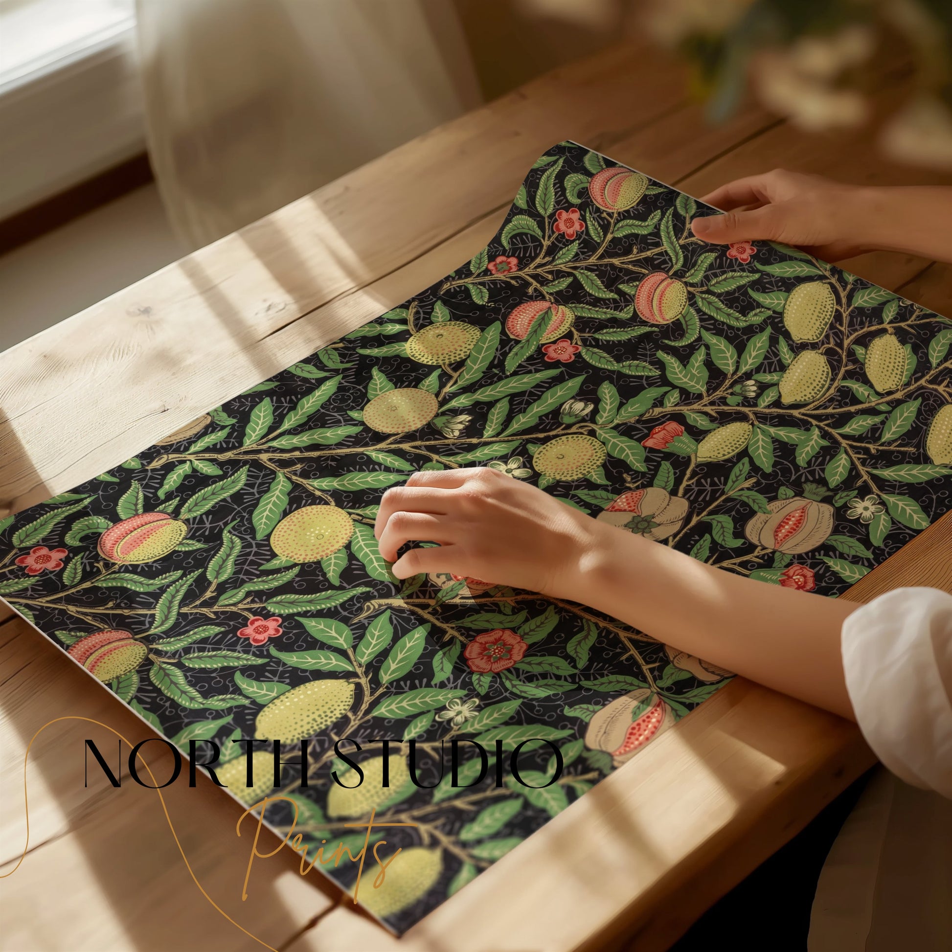 Premium Poster of William Morris Botanical Design Peach and Lemon Posters