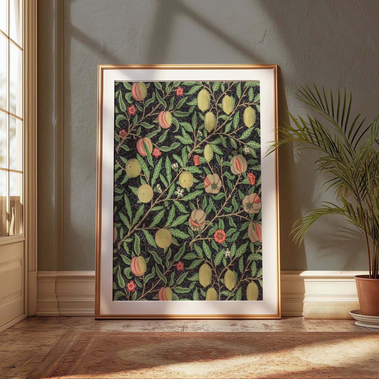 Premium Poster of William Morris Botanical Design Peach and Lemon Posters