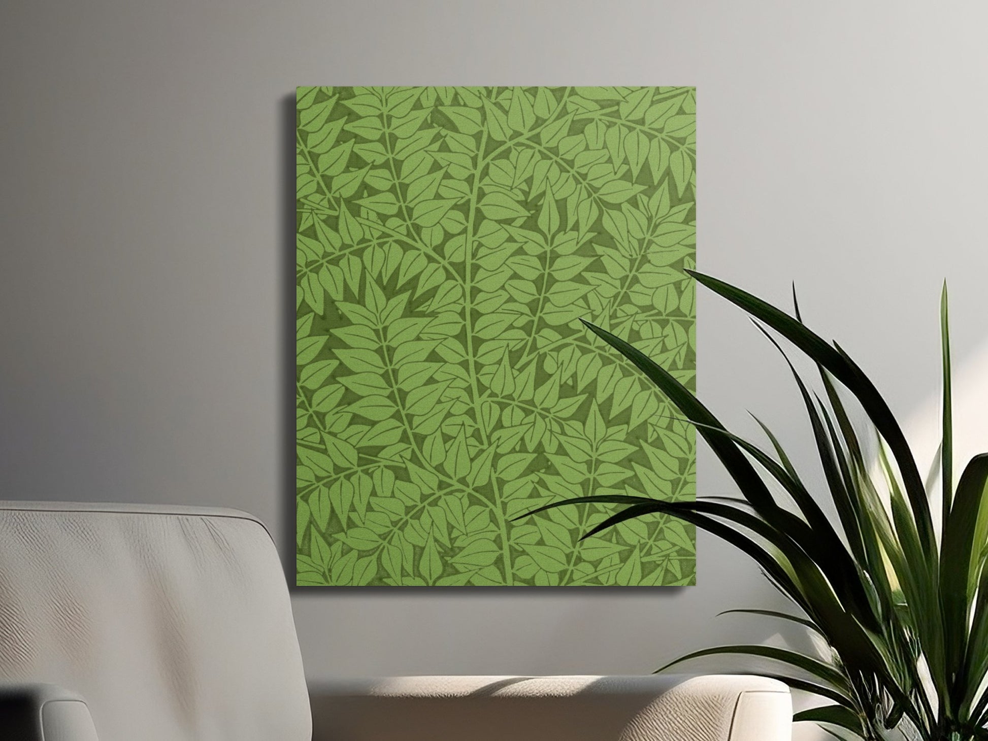 Premium Poster of William Morris Botanical Green Leaves Canvas Wraps