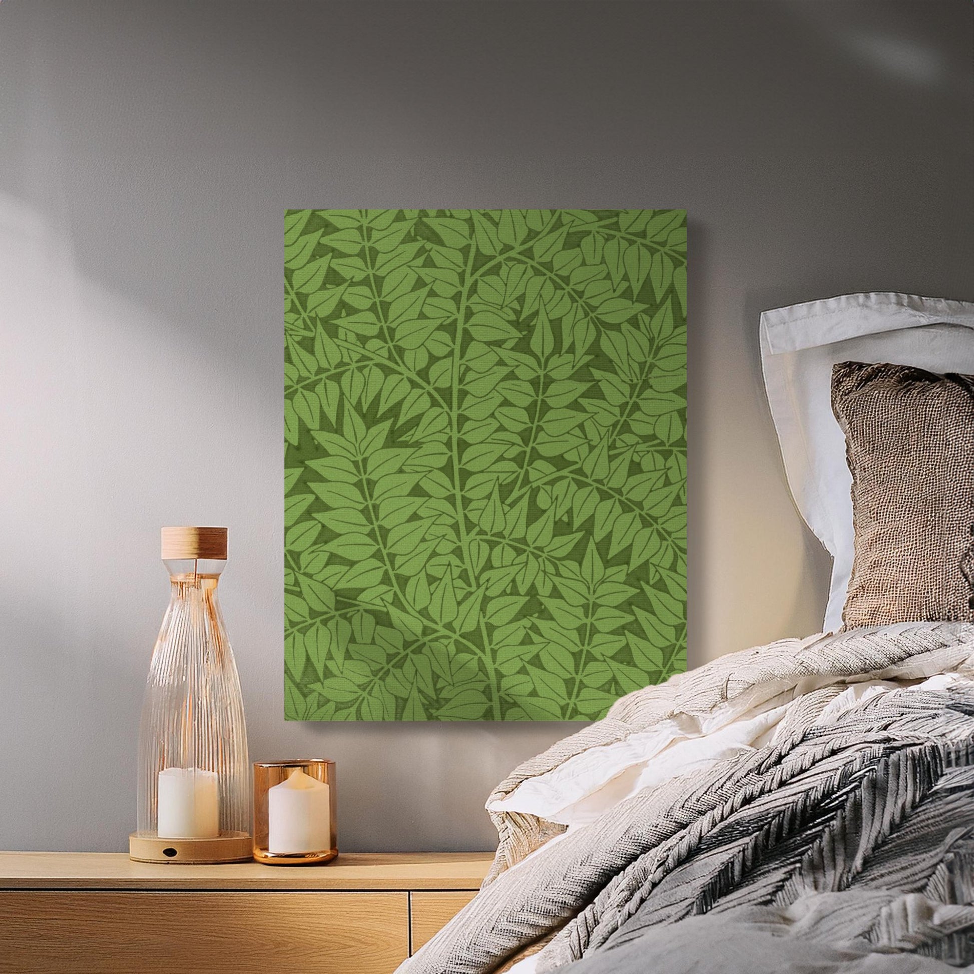 Premium Poster of William Morris Botanical Green Leaves Canvas Wraps