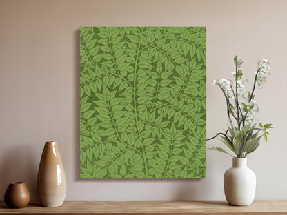 Premium Poster of William Morris Botanical Green Leaves Canvas Wraps