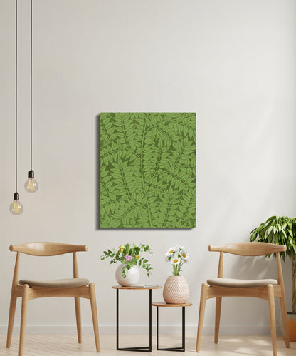 Premium Poster of William Morris Botanical Green Leaves Canvas Wraps