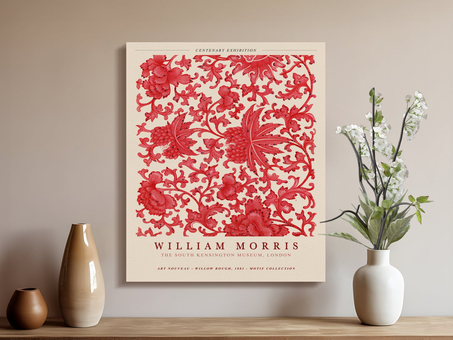 Premium Poster of William Morris Centenary Exhibition Canvas Wraps