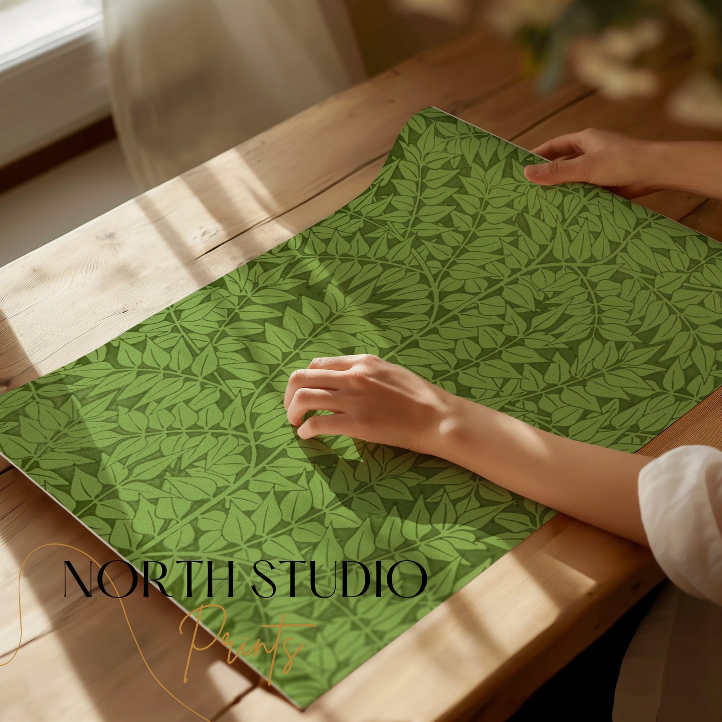 Premium Poster of William Morris Classic Green Botanical Leaf Print Posters