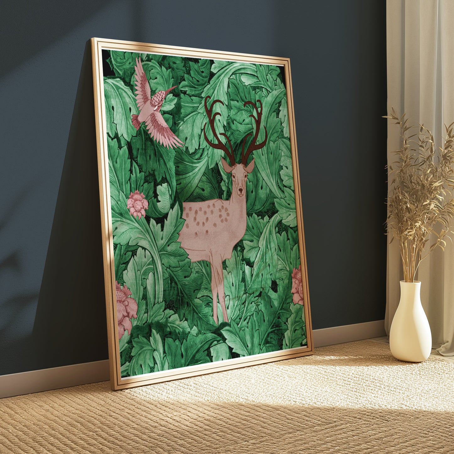 Premium Poster of William Morris Deer and Bird Abstract Art Posters