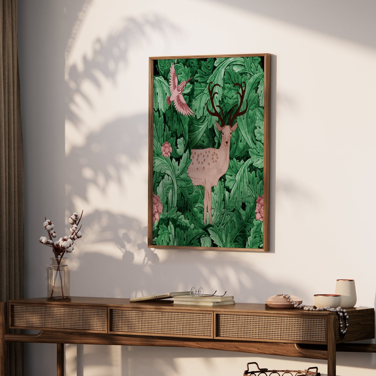 Premium Poster of William Morris Deer and Bird Abstract Art Posters