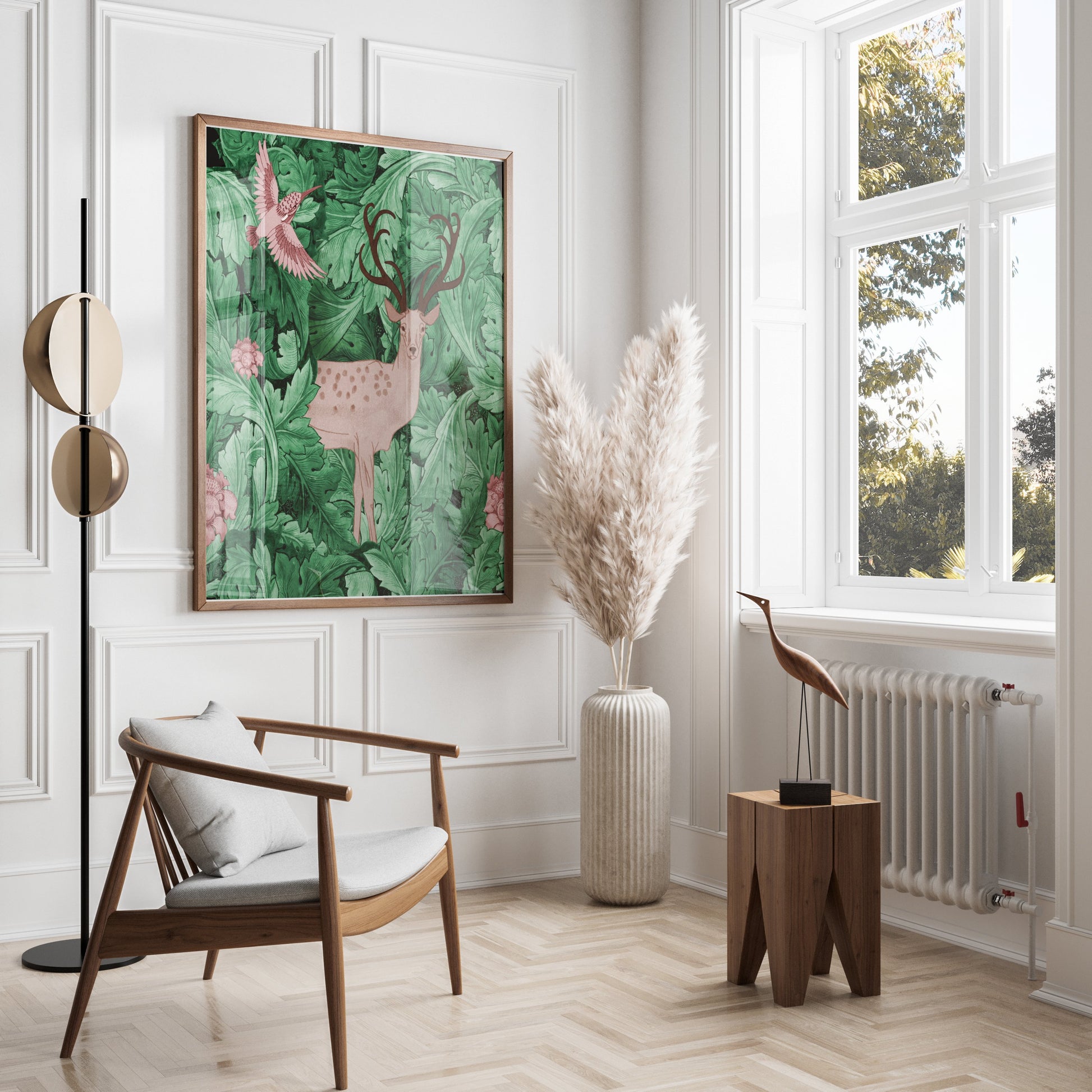 Premium Poster of William Morris Deer and Bird Abstract Art Posters