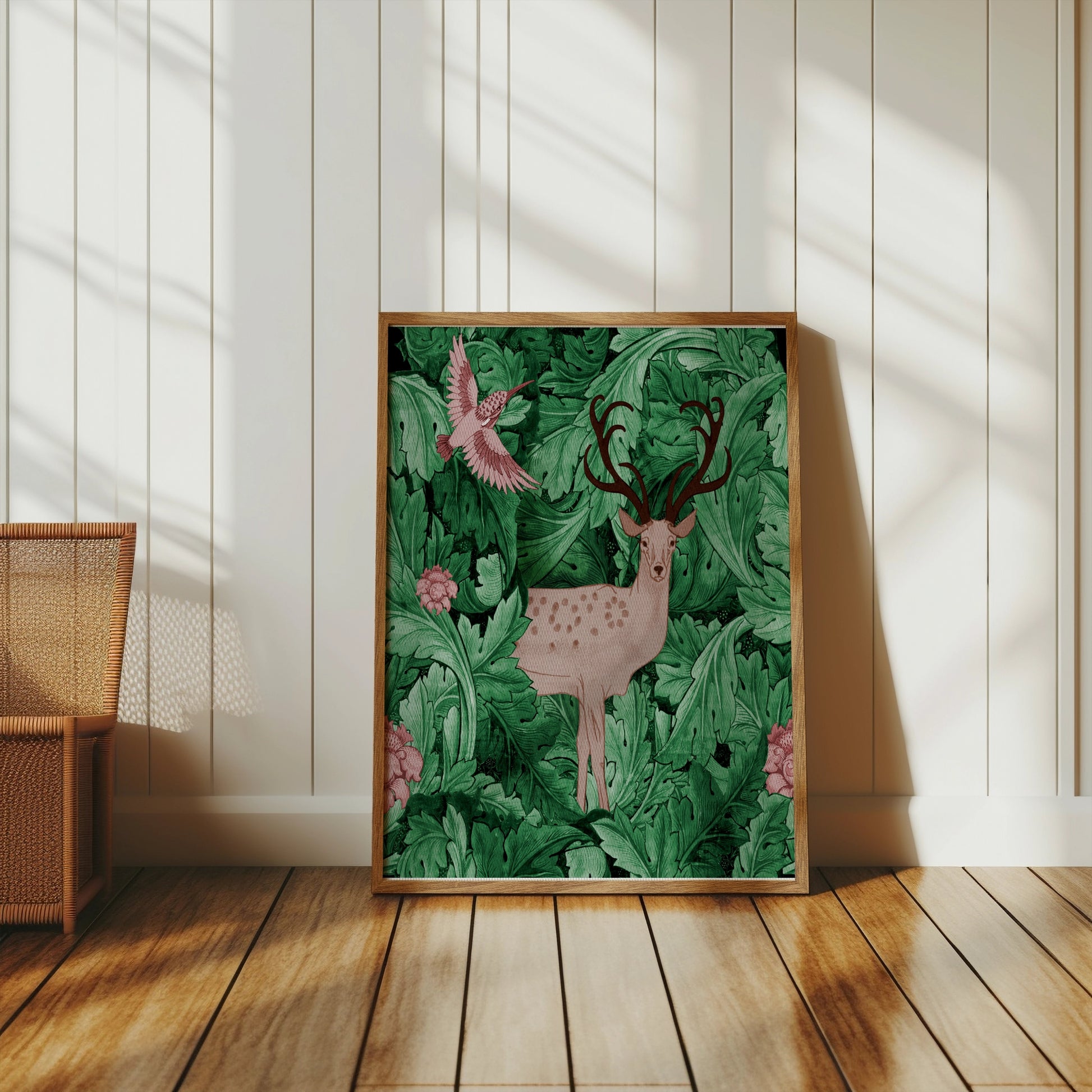 Premium Poster of William Morris Deer and Bird Abstract Art Posters