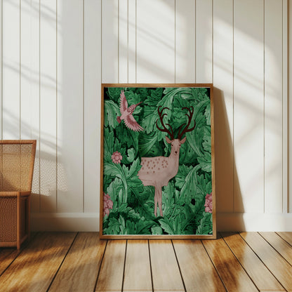Premium Poster of William Morris Deer and Bird Abstract Art Posters