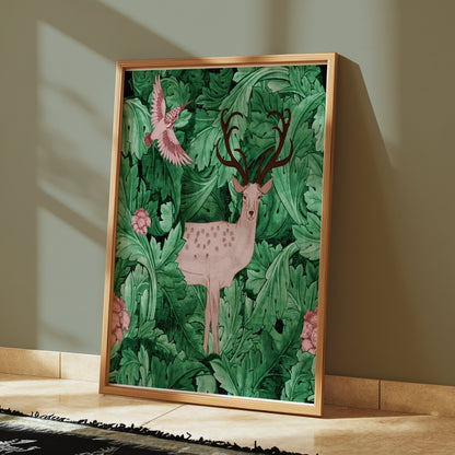 Premium Poster of William Morris Deer and Bird Abstract Art Posters