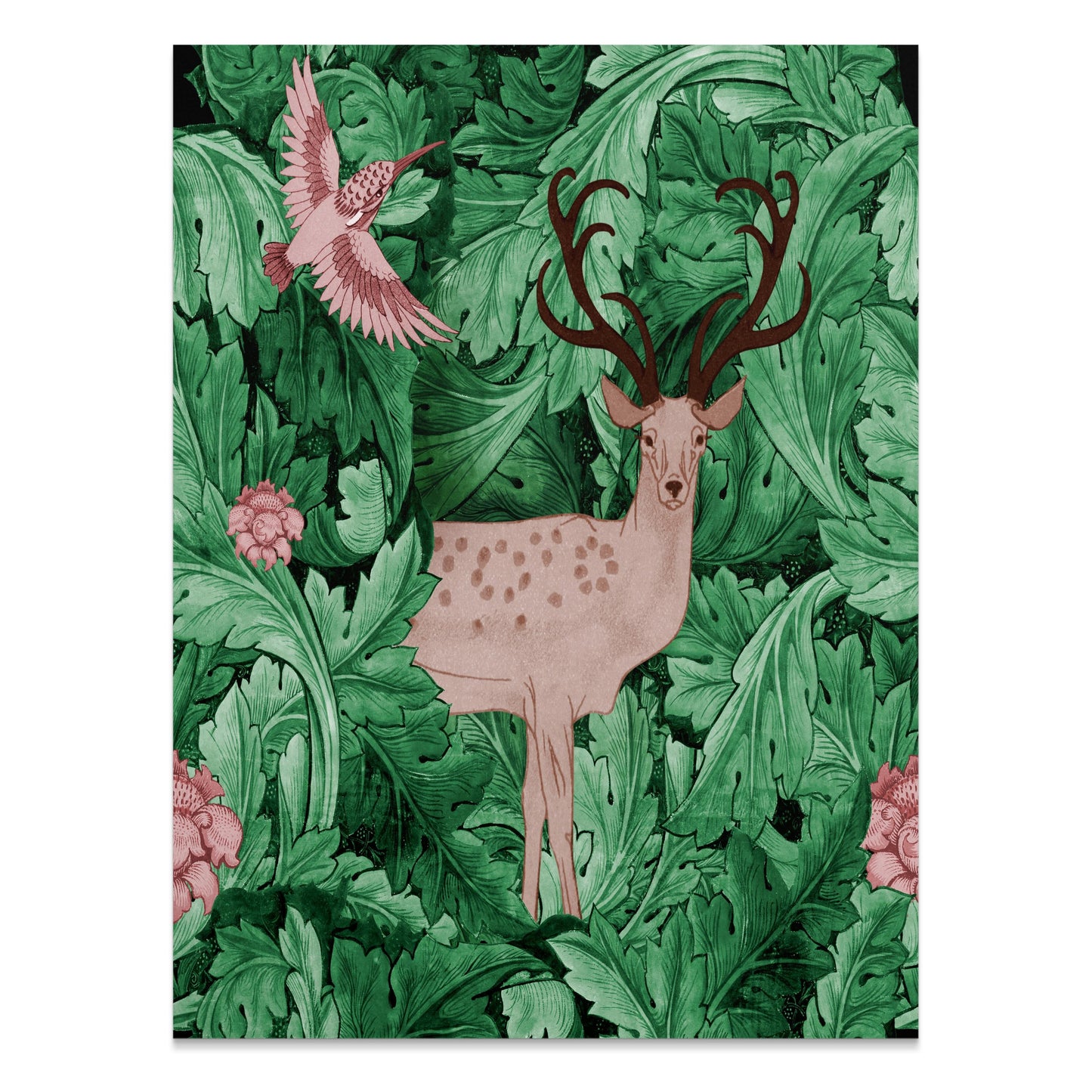 Premium Poster of William Morris Deer and Bird Abstract Art Posters