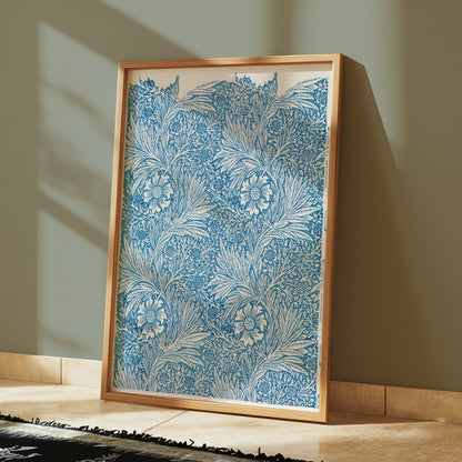 Premium Poster of William Morris Floral Design Blue Detailed Posters
