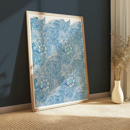 Premium Poster of William Morris Floral Design Blue Detailed Posters