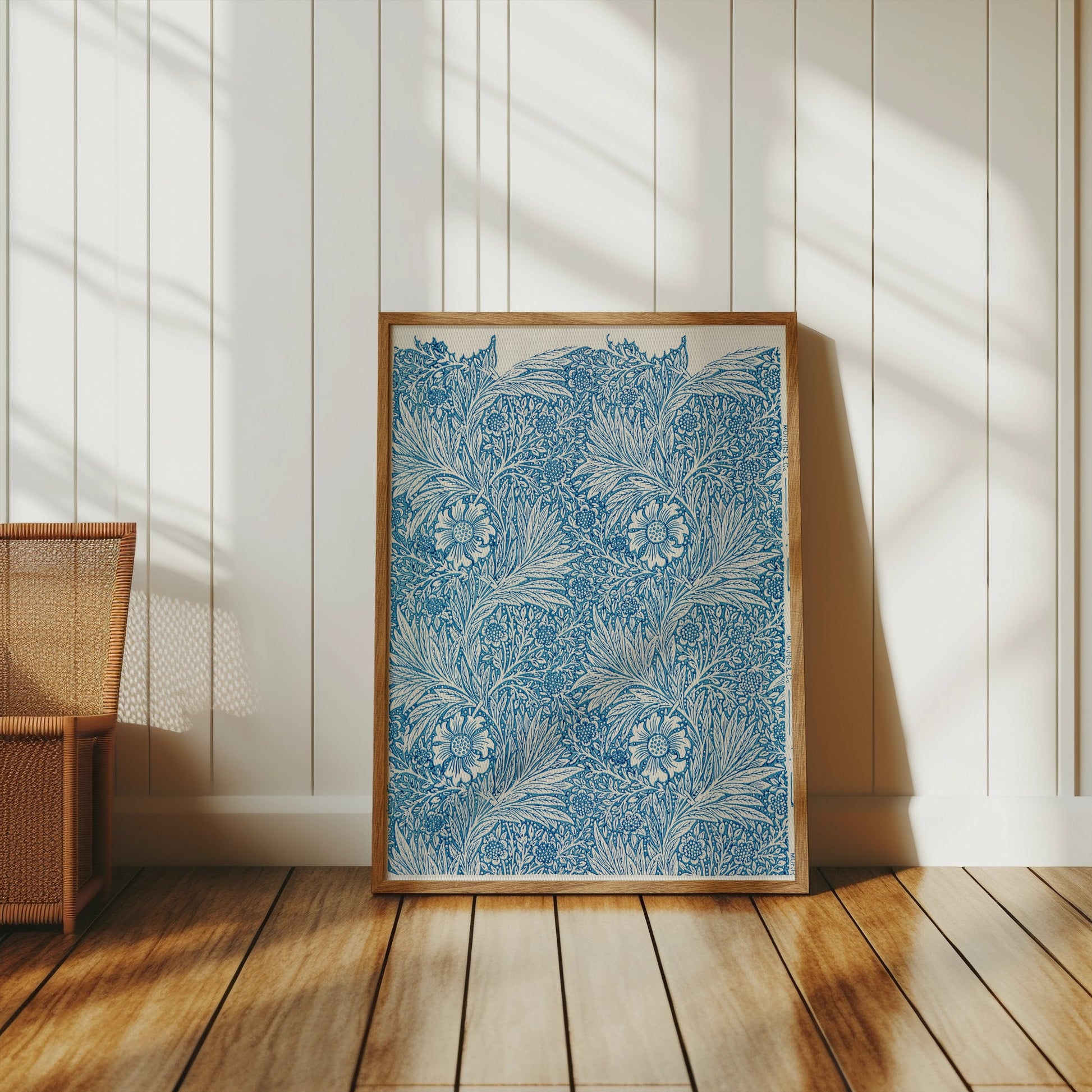 Premium Poster of William Morris Floral Design Blue Detailed Posters