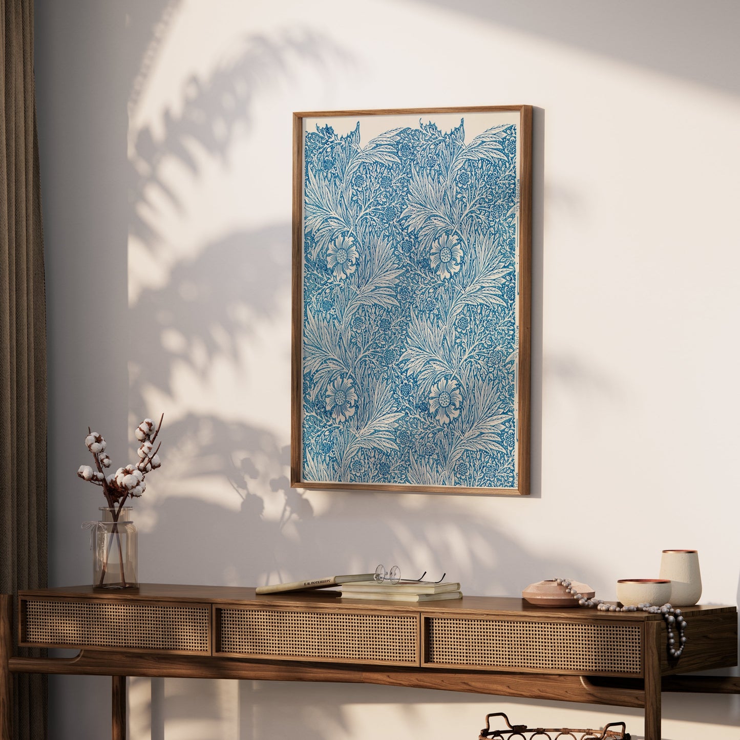 Premium Poster of William Morris Floral Design Blue Detailed Posters