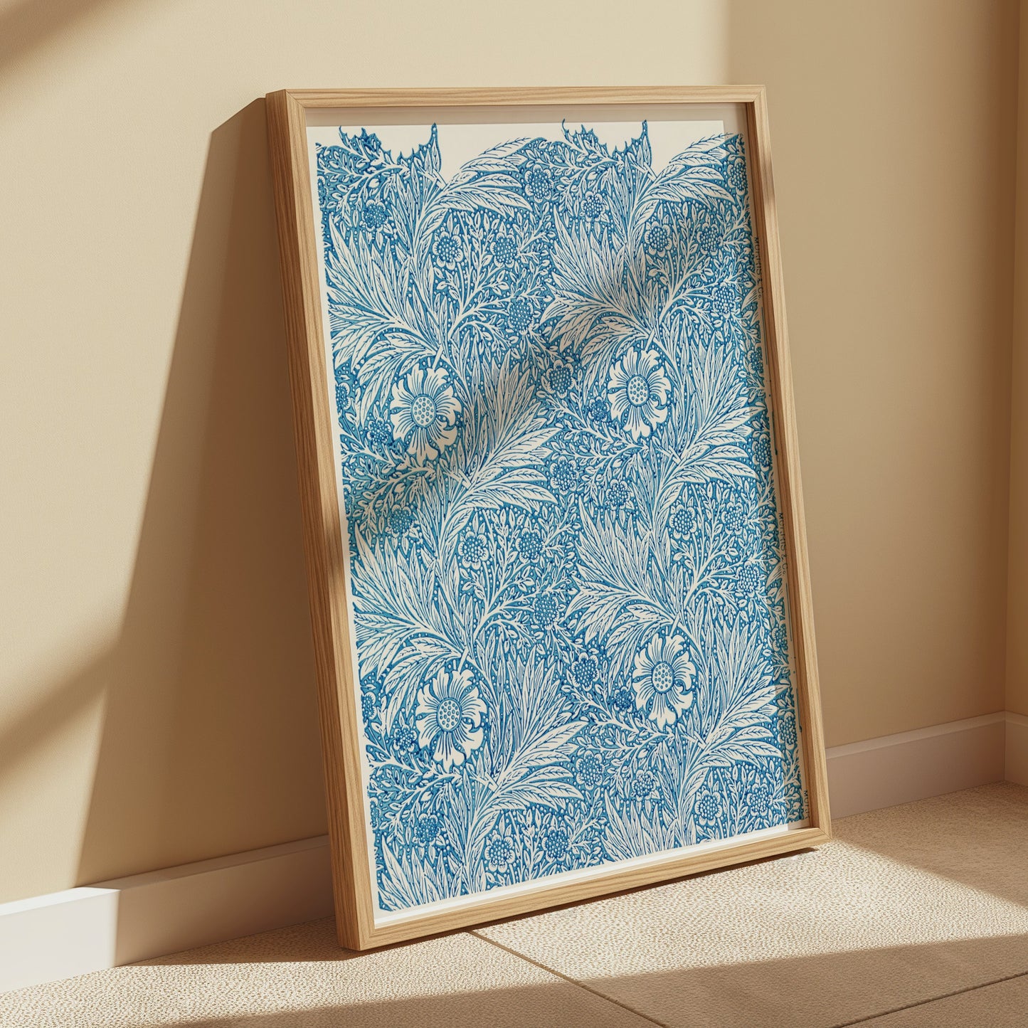 Premium Poster of William Morris Floral Design Blue Detailed Posters