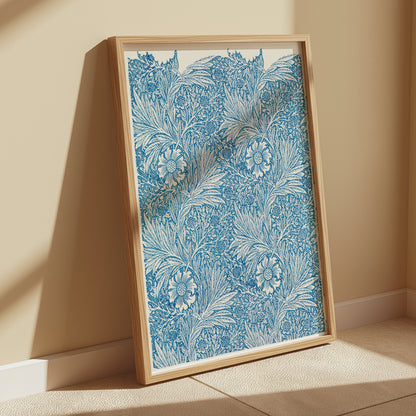 Premium Poster of William Morris Floral Design Blue Detailed Posters