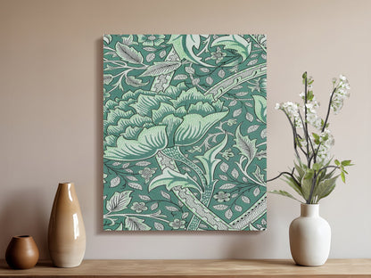 Premium Poster of William Morris Floral Garden Green Leaves Canvas Wraps