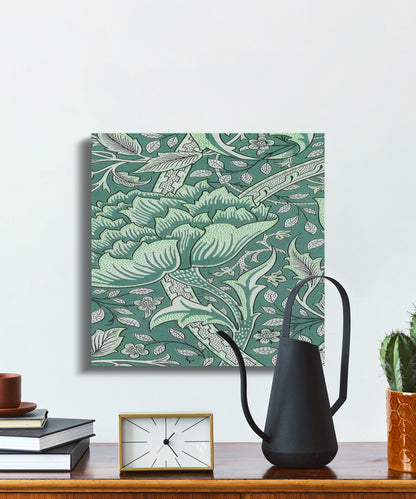 Premium Poster of William Morris Floral Garden Green Leaves Canvas Wraps
