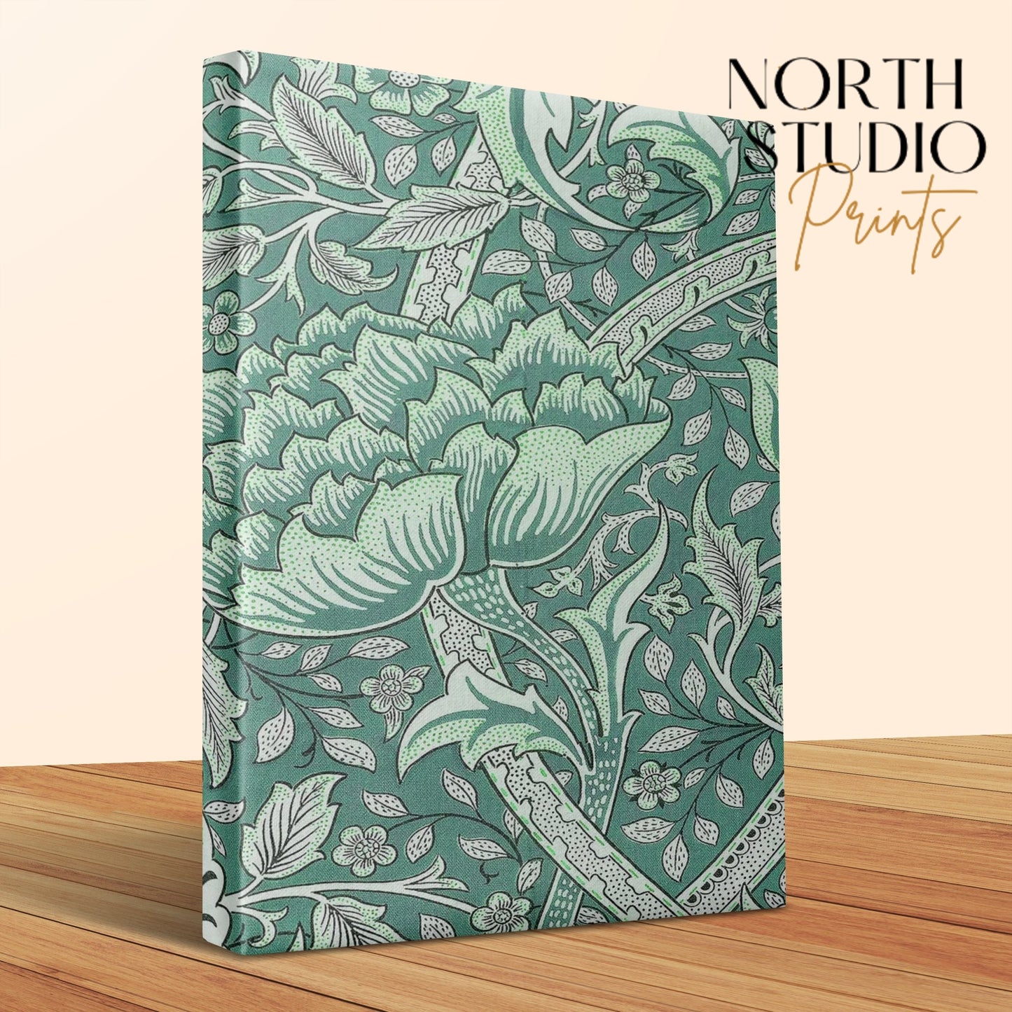 Premium Poster of William Morris Floral Garden Green Leaves Canvas Wraps