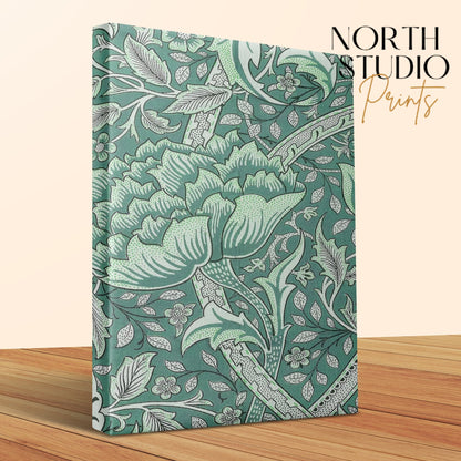 Premium Poster of William Morris Floral Garden Green Leaves Canvas Wraps