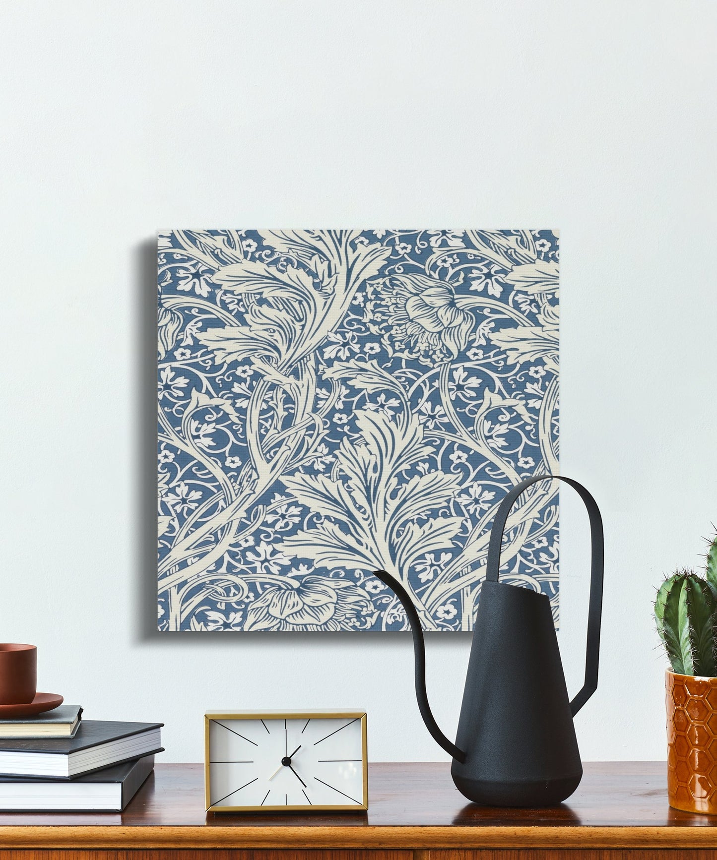 Premium Poster of William Morris Floral Pattern Blue Canvas Wraps