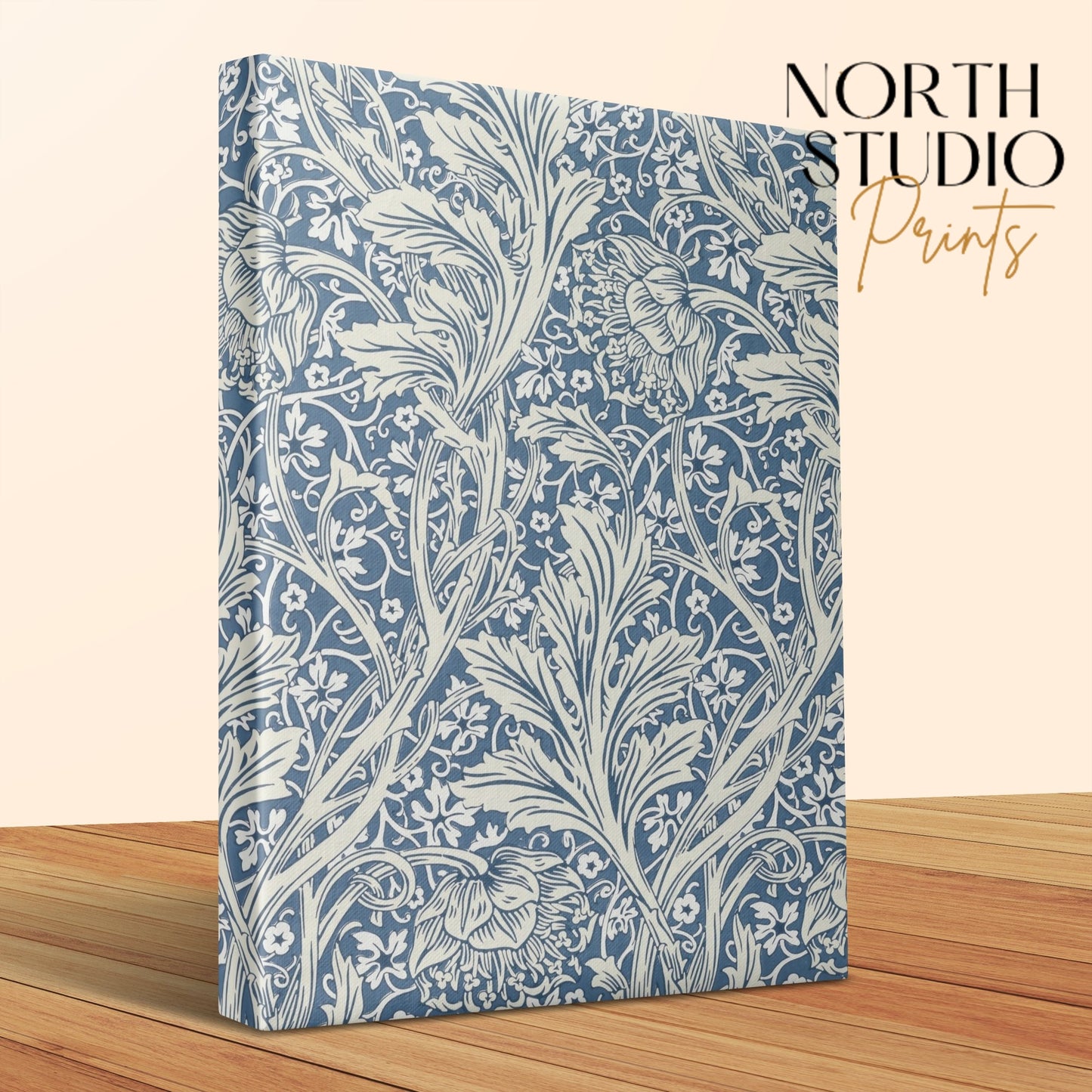 Premium Poster of William Morris Floral Pattern Blue Canvas Wraps