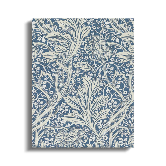 Premium Poster of William Morris Floral Pattern Blue Canvas Wraps