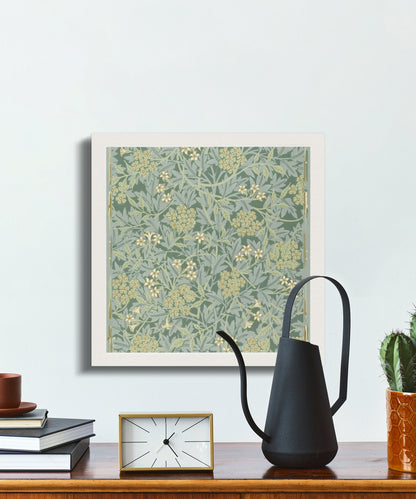 Premium Poster of William Morris Floral Patterned Green Canvas Wraps